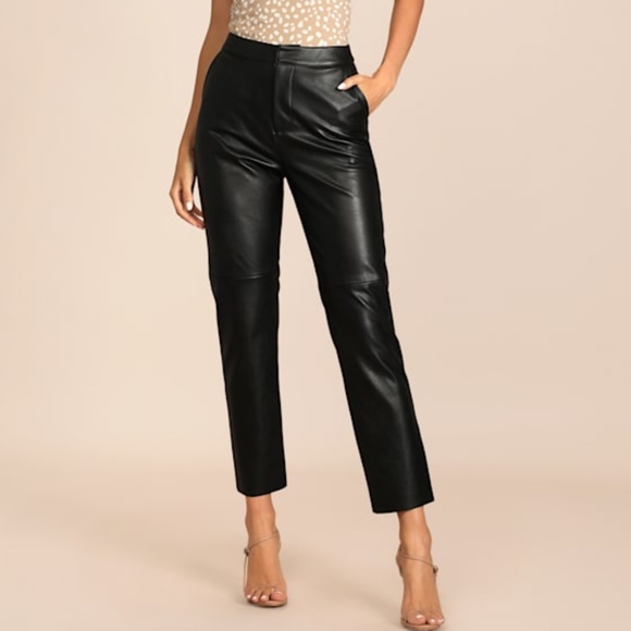 Lulus Open Minded Black Vegan Leather Pants - Size XS - Picture 1 of 1